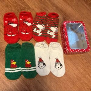 Snoopy Holiday Socks Set - Red, Green, and White